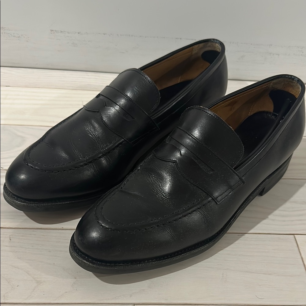 Meermin Men’s Black Leather Loafers Slip-On Classic